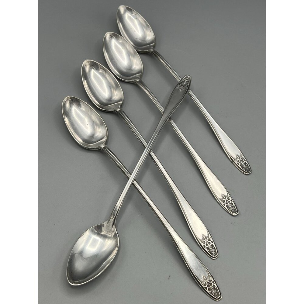 5 Lady Doris AI Silver Plate Ice Tea Spoons PRINCESS 7 in Arnold Palmer Mixer - Picture 16 of 16